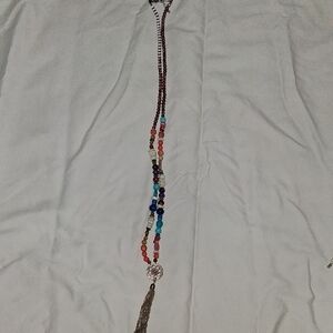 Vibrant Beaded Necklace with Tassel